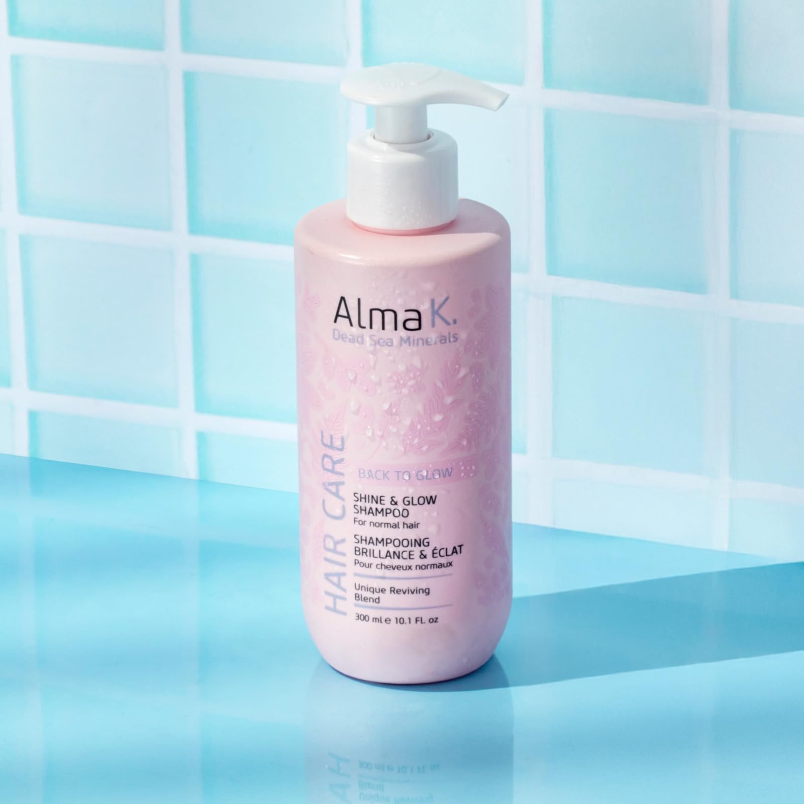 Alma K Champú Shine and Glow - Champú hidratante para mujer - Champú para el crecimiento del cabello - Champú hidratante con aceite de argán, manteca de cacao - 300 ml
