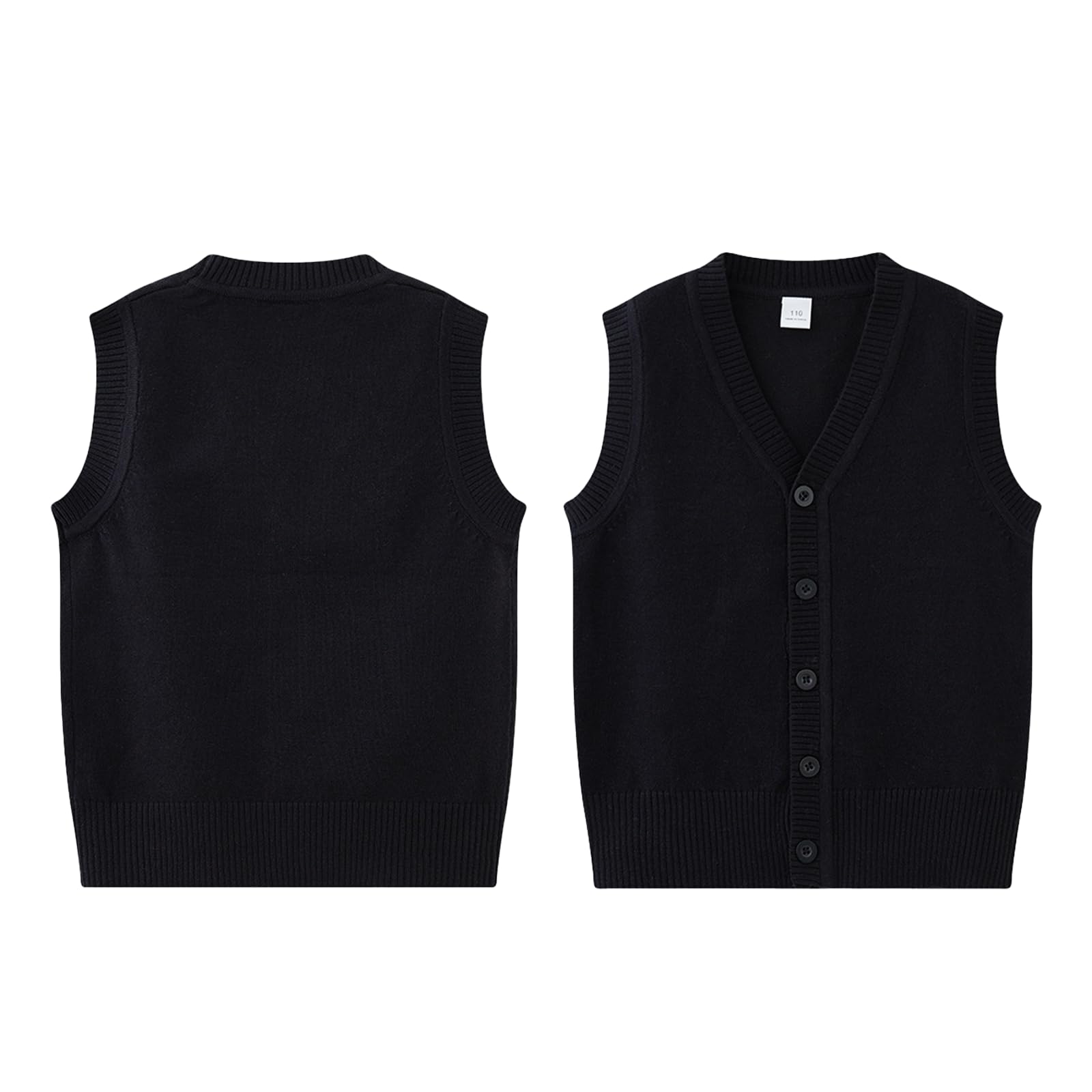 Yanmucy Chaleco de punto para niños y niñas cuello en V sin mangas suéter uniforme escolar