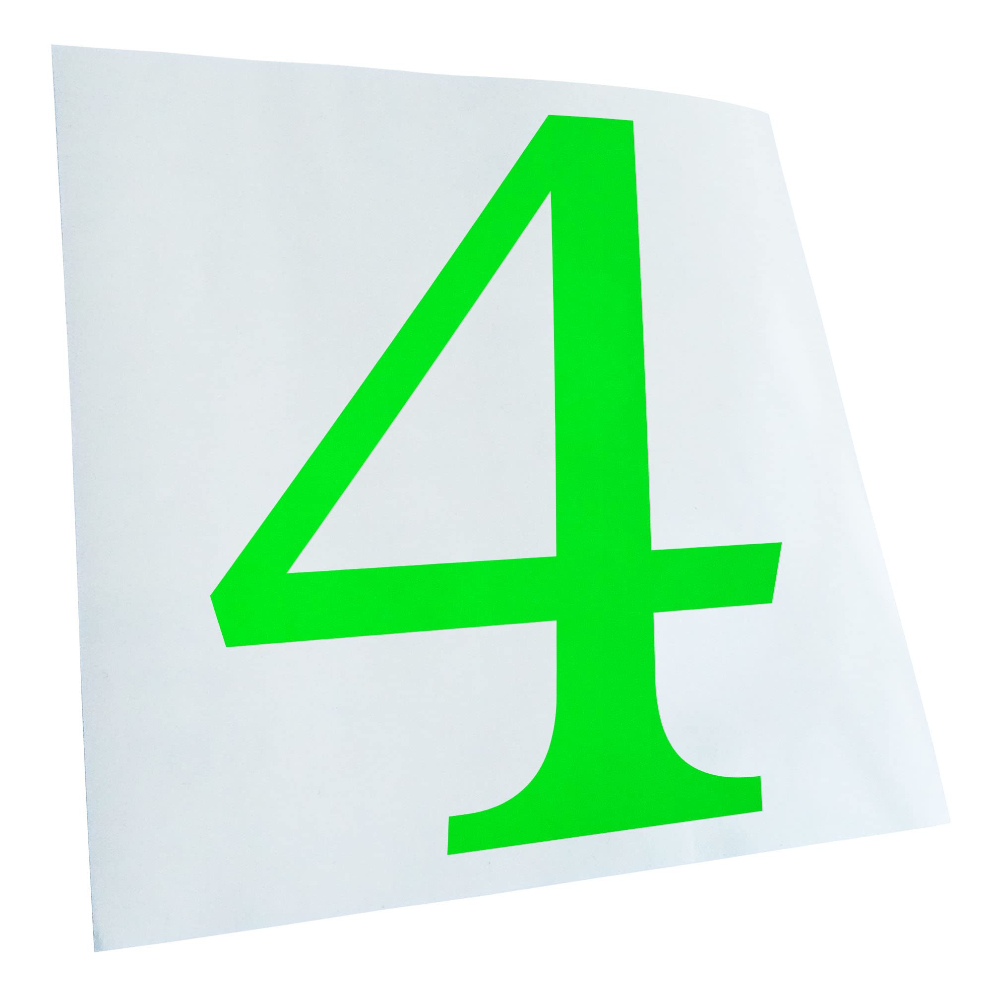 Kiwistar - Car Sticker - Neon Green - 24 x 19 cm Number 4 - Numbers - Rear Window Car Sticker Weatherproof for Car Truck Moped Truck - Sticker Exterior Self-Adhesive Tuning Accessories for Window