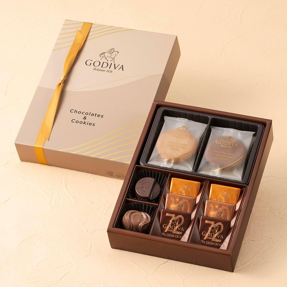 GODIVA Gift Sweets Chocolate & Cookie Assortment 8 Chocolates/4 Cookies