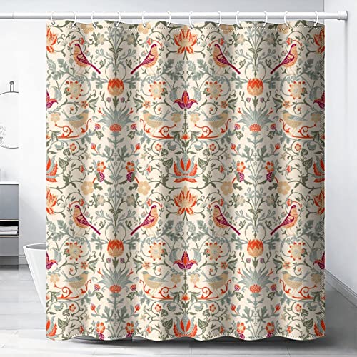 William Morris Shower Curtain,Original Design Boho Shower Curtain Set for Bathroom Heavy Weight Fabric Decor Bath Curtain Washable 12 Hooks 66x72Inch(168x183cm) William Morris Shower Curtain,Original Design Boho Shower Curtain Set for Bathroom Heavy Weight Fabric Decor Bath Curtain Washable 12 Hooks 66x72Inch(168x183cm)