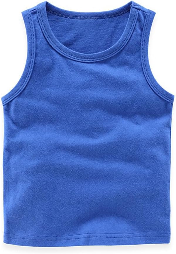 HAOLUKI Toddler Baby Boy's Sleeveless Tank Tops Kids Girls Summer Basic Cami Shirts Cotton Athletic Undershirts T-Shirts Vest