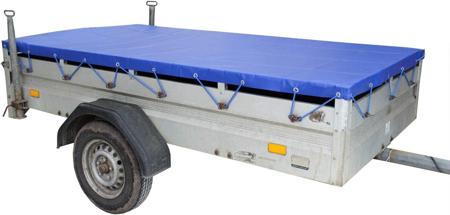 Trailer tarpaulin with elastic strap, 2575 x 1345 x 50 mm, fabric cover, blue