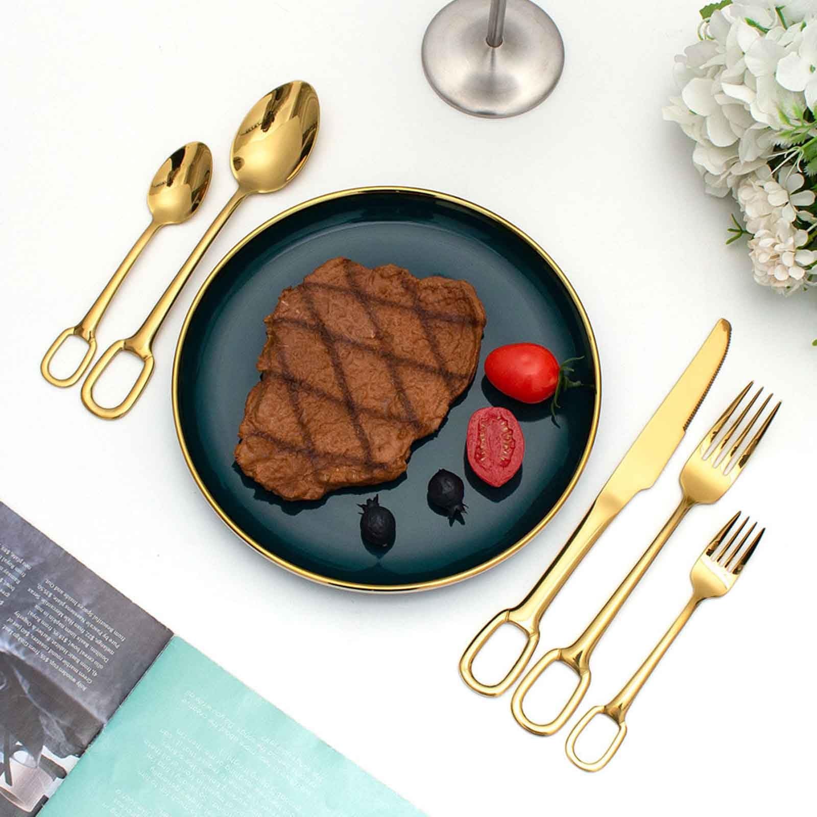 Ensemble Couverts De Table, Set De 5/20 Ménagères Service À Couvert Acier Inoxydable,Ménagère Assortie Poli Miroir, Idéal Comme Cadeau