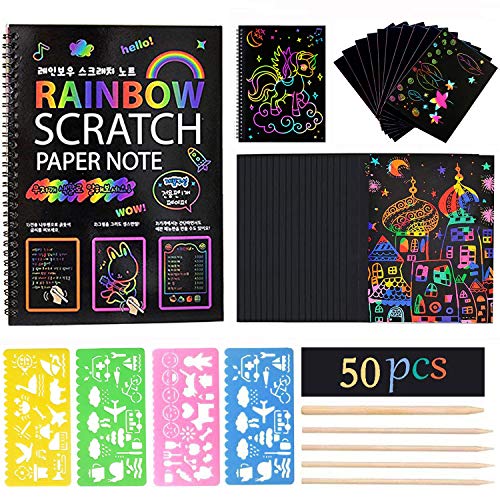 Carte Scratch Art Natale Johiux - 60 Fogli Disegno Magico Per Bambini E Adulti - Foto 5