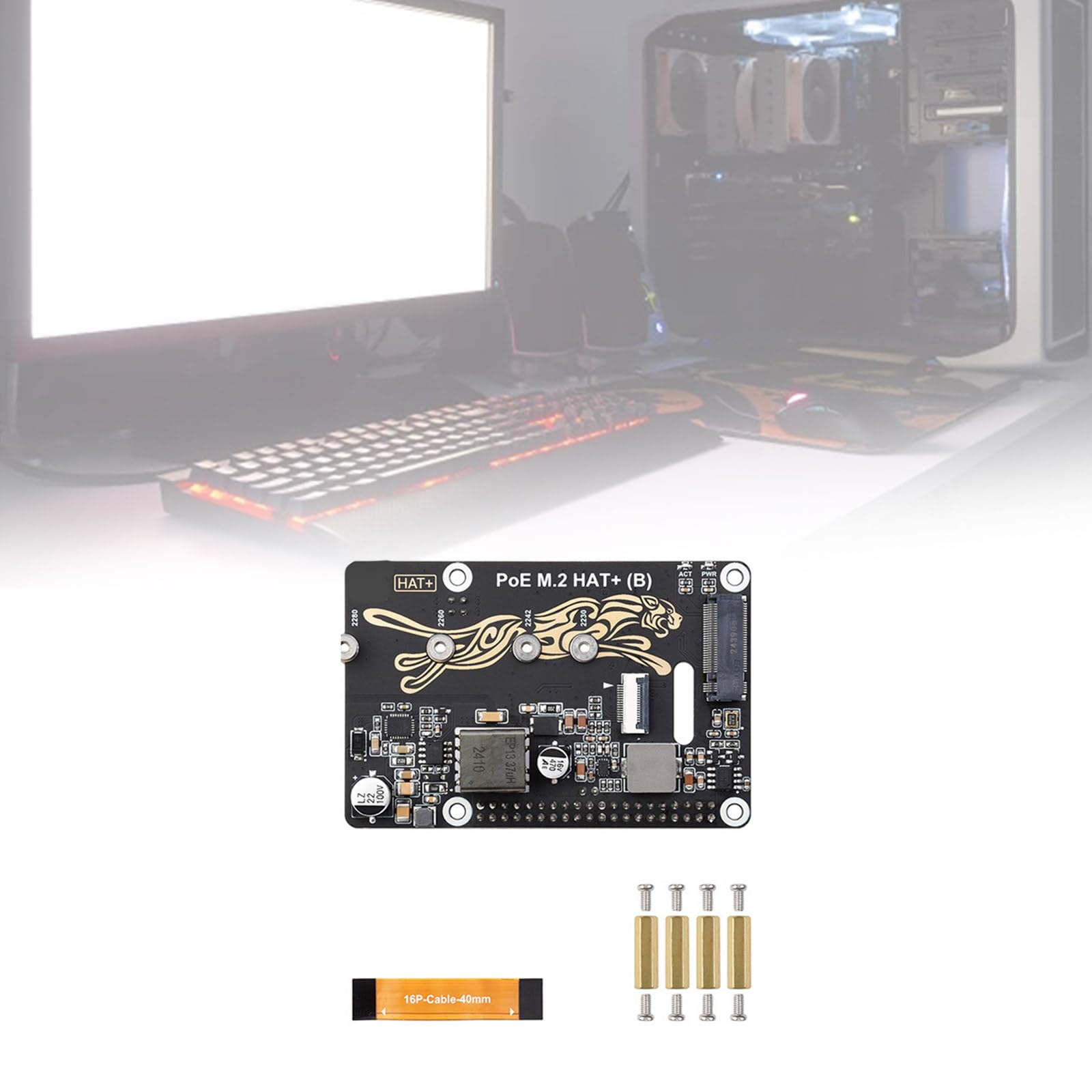 Adaptador PCIe Nvme admite alimentación NVMe a través de Ethernet Alimentación a través de Ethernet para Adaptador de Disco sólido 2230/2242 / 2260/2280