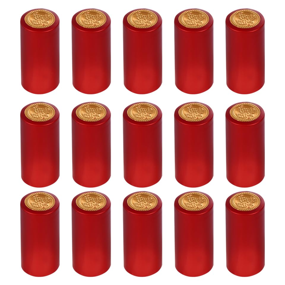 ULTECHNOVO 100 Piezas Capsulas Vino Termorretráctil Película Sellado Botellas de Vino Tapa Termocontraíble para Restaurantes y Bodegas Film Plástico Profesional Color Rojo