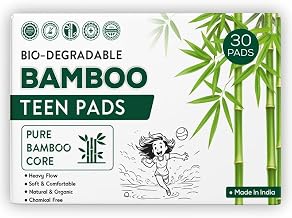 ELON Teenager Girls Sanitary Pad | Box of 30 | 280mm | Pure Bamboo Base, Rash-Toxin-Irritation Free, High Absorbent, Heavy Flow, Extra Long Day-Night Napkin For Women, Anti-Bacterial | Pure Cotton |Skin Friendly