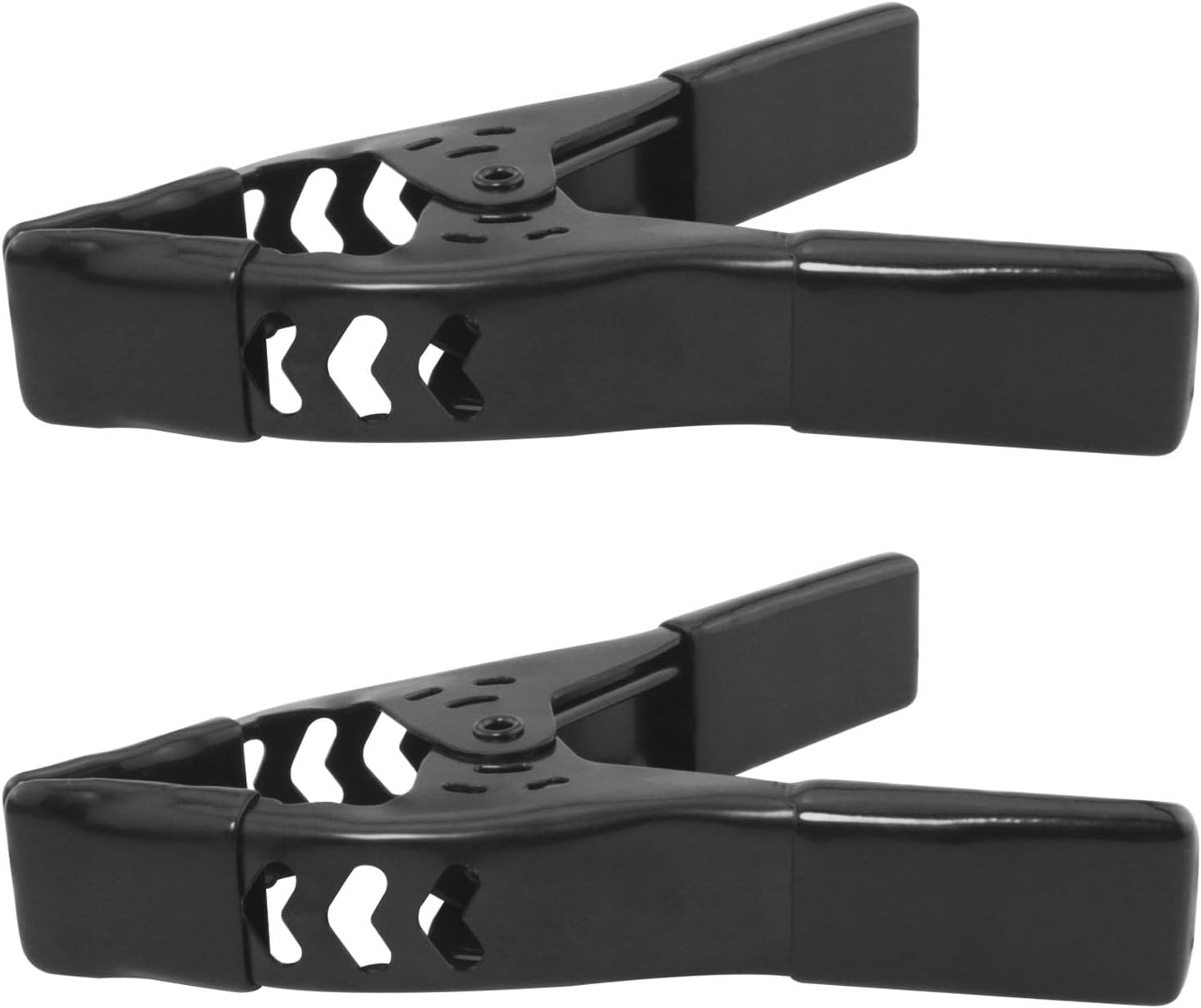 2PCS 16x11x3cm Black Heavy Duty Metal Spring Clamp Tent/Tarp Clip Suitable for Woodworking Handicraft Outdoor Gardening Arrangements