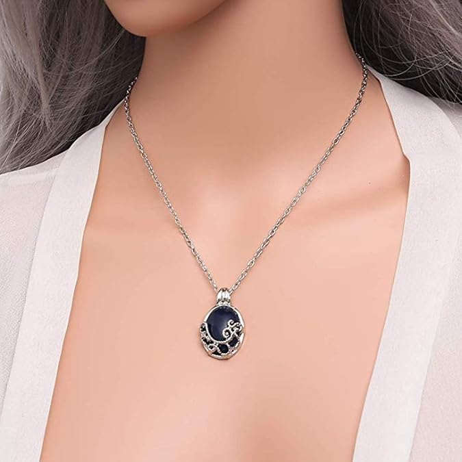 PPX 5 Pcs The Vampire necklaces for Fans - Daywalking Katherine Necklace -Verbena Necklace Chain Can Open Silver Costume Accessory - with Transparent Storage Box