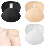 Classicseali 3 Pairs Womens Shoulder Pads&comma;1&period;5 cm Thickness Shoulder Pads&comma;Self-Adhesive Breathable Shoulders Pad for Women&comma; for Women and Men&apos;s Leaning High and Low Shoulders Shirt T-Shirt&comma; 3 Colors