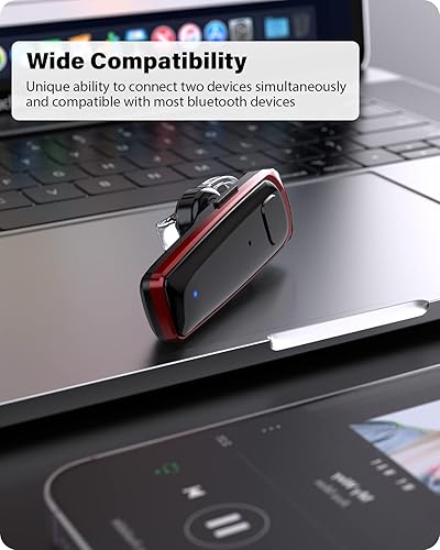 Miniatura 5 de Auricular Bluetooth - V5.0 Auricular inalámbrico manos libres incorporado con micrófono dual y cancelación de ruido, 10 días de tiempo en espera