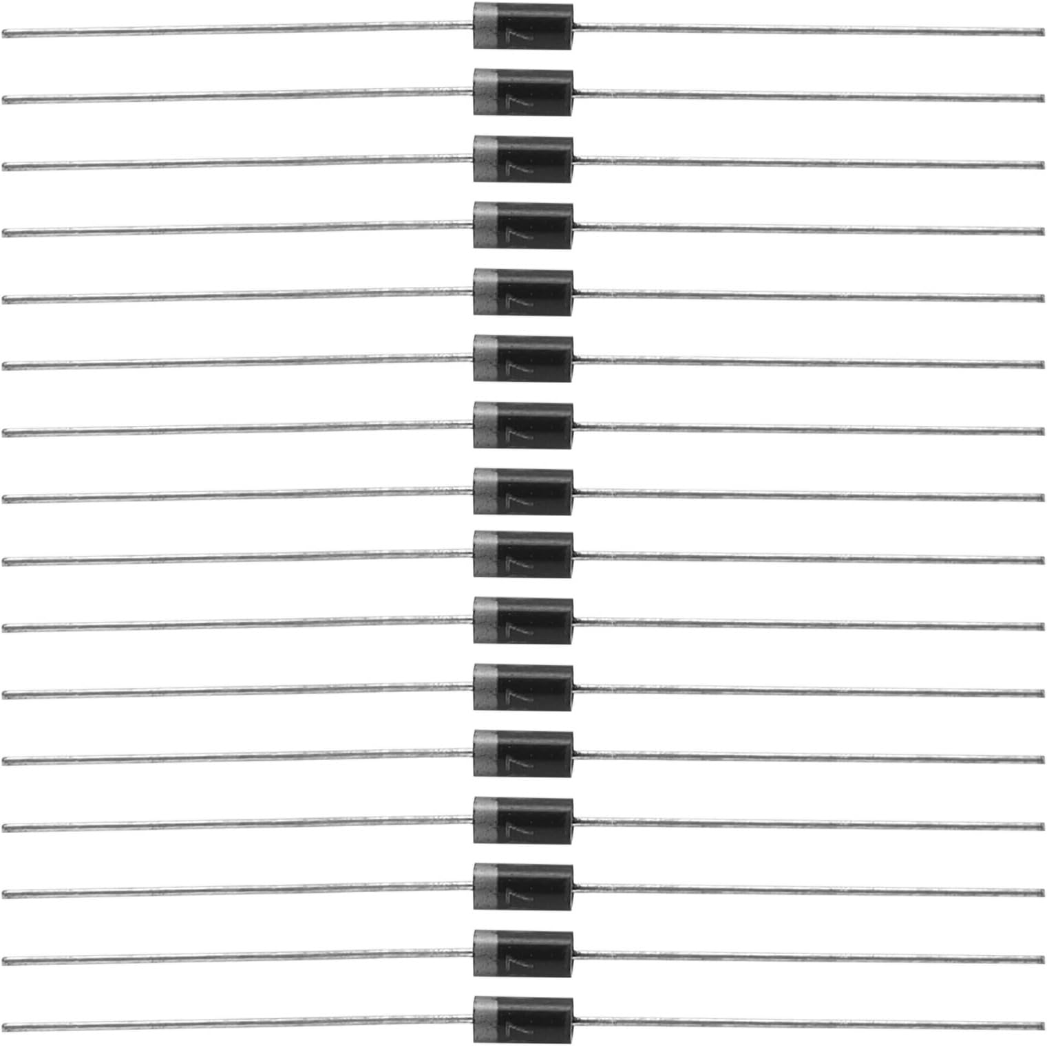 100pcs 1N4007 Rectifier Diode, 1000V 1A High Voltage Electronic Diodes with Aluminum and Silicone Material, for Wide Applications and Replacement Parts