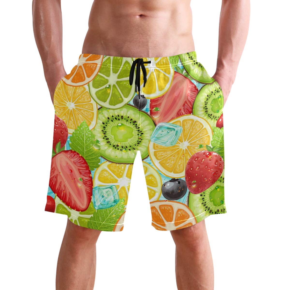 visesunny Summer Men's Swim Trunks Beach Shorts Surfing Swimming Sports Bathing Suits - Multicoloured - X-Large