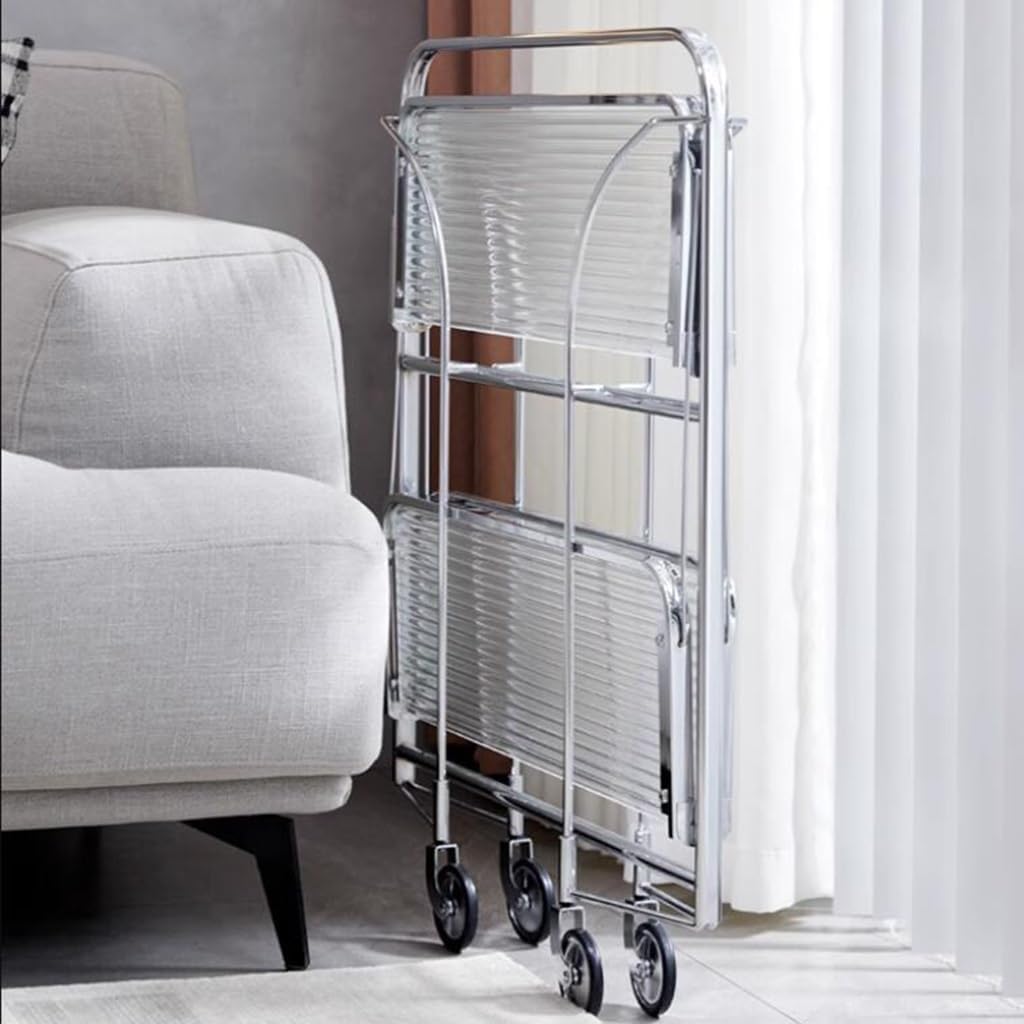 Carrello da bar pieghevole con ruote, carrello per caffè, tè, bevande, casa, cucina, sala da pranzo, par e intrattenimento, versatile