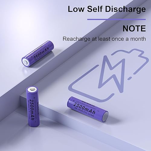 Miniatura 6 de Batería recargable 14500 de iones de litio de 3.7 V, 2500 mAh, alta capacidad para linternas de faros, faros delanteros, cámaras de juguetes. (botón