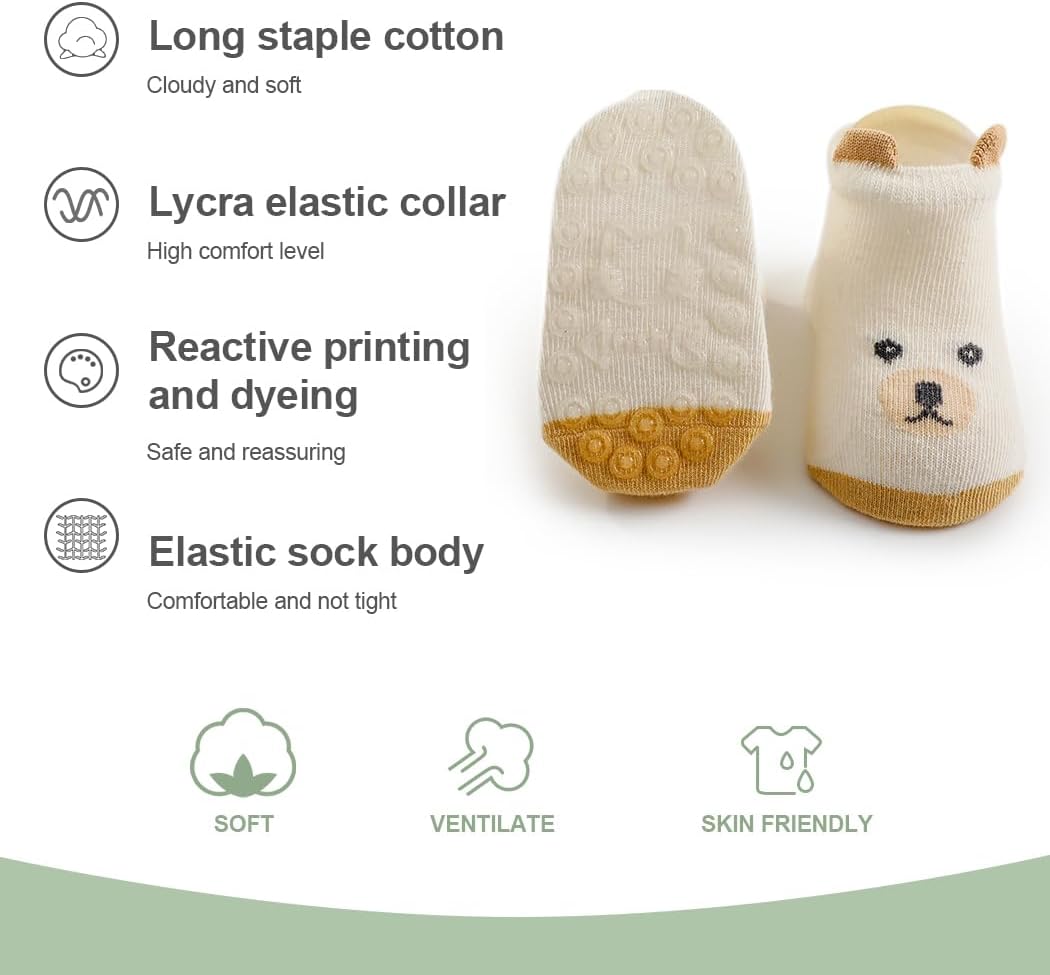 Cartoon Warm Baby Socks, All Weather Toddler Slipper Socks for Boys Girls, Toddlers, Newborn, Unisex