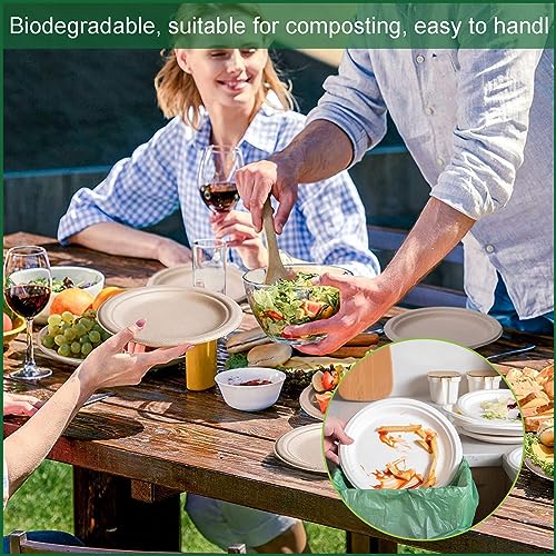YAAVAAW Biodegradowalne talerze białe styl 1 25 cm: 50 szt