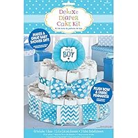 Amscan 380084 - Dekorationsset Windeltorte Junge, 4-teilig, für circa 70 Windeln, Geschenk zur Geburt
