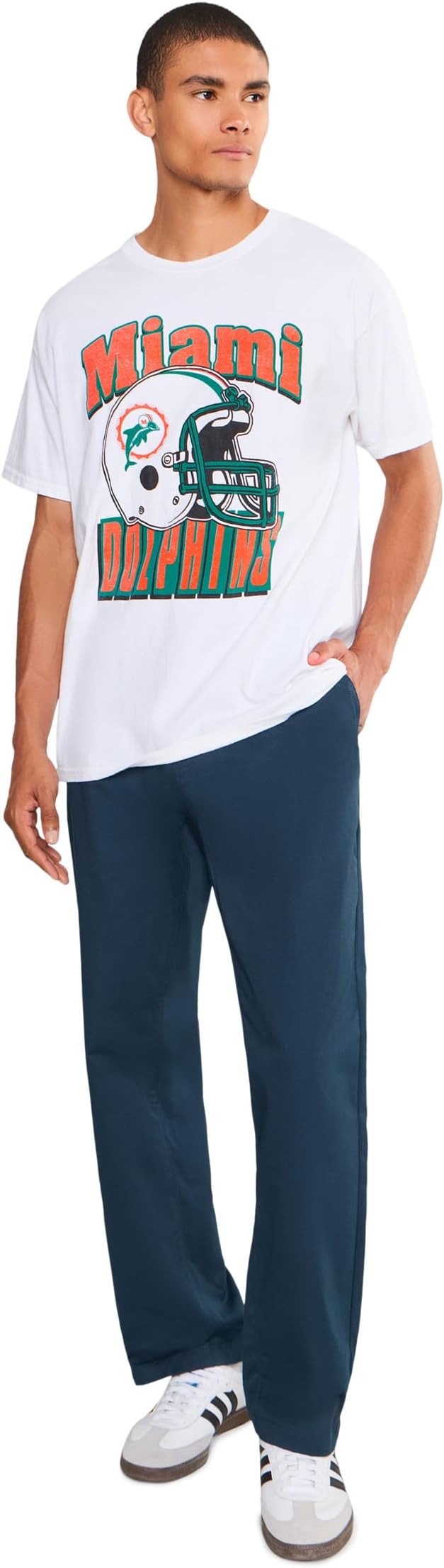Мужская футболка Junk Food Clothing NFL Miami Dolphins Throwback Helmet, цвет: Белый — фото 4