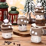 Aoriher 4 Pcs Christmas Marshmallow Crochet Mug Hat, Fashion Style