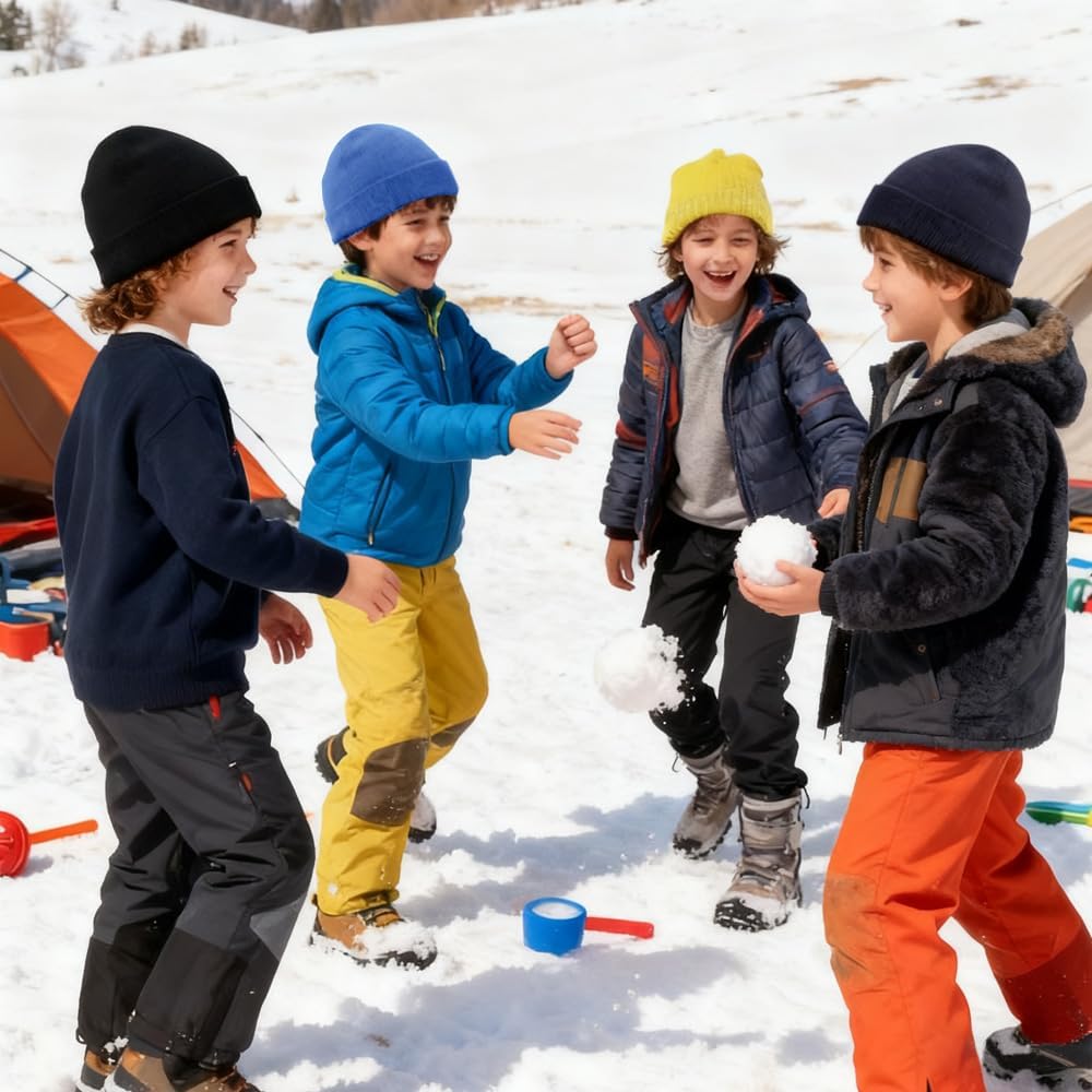 12 Packs Kids Beanies Winter Hats Warm Variety Pack, Assorted Colors Cuffed Knit Caps for Boys Girls Wholesale - Image 5