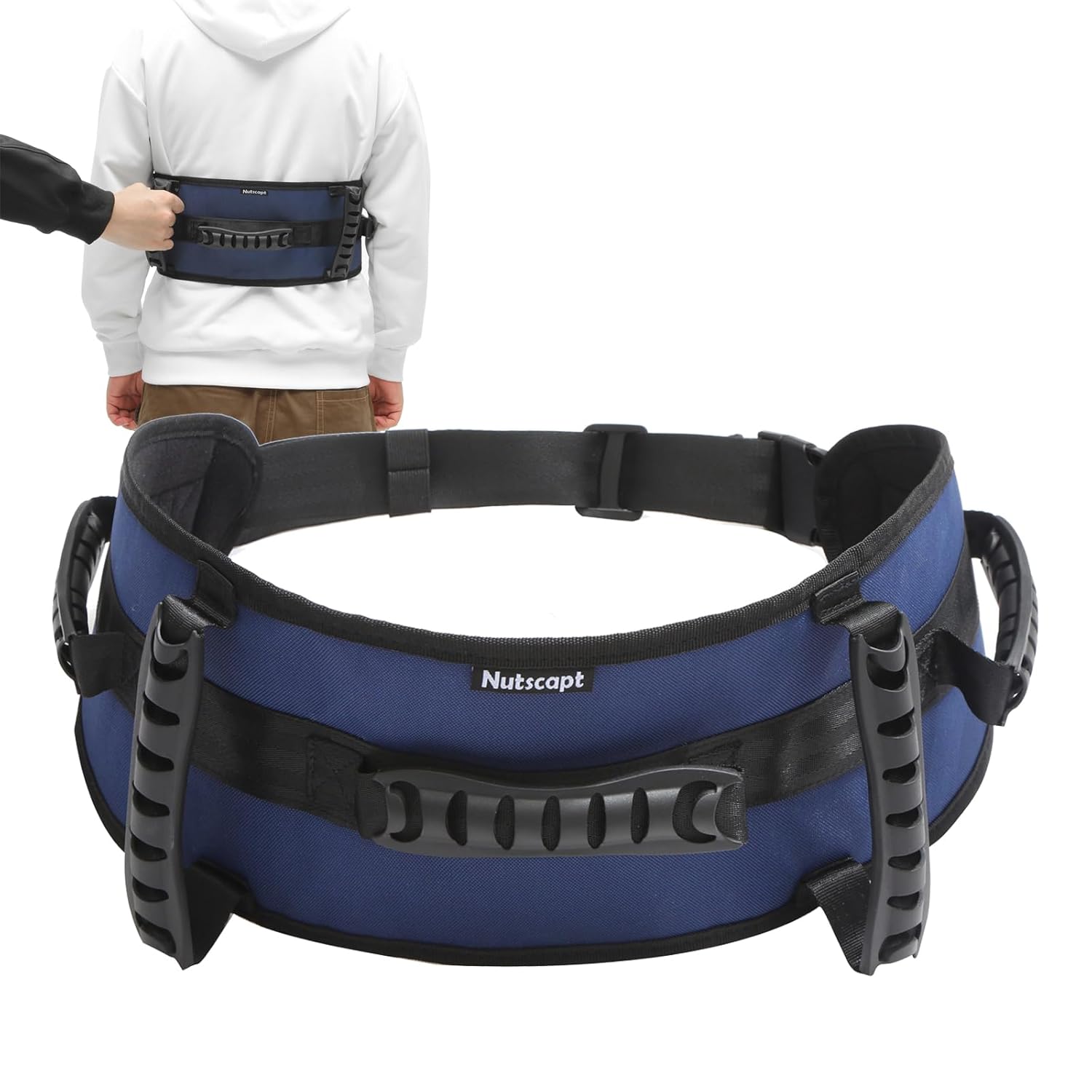 Gait Belt Transfer Belt for Senior with 5 Handles Gait Belts with Quick Release Buckle Transfer Belt for Elderly, Handicap, Physical Therapy (Dark Blue) Gait Belt Transfer Belt for Senior with 5 Handles Gait Belts with Quick Release Buckle Transfer Belt for Elderly, Handicap, Physical Therapy (Dark Blue)