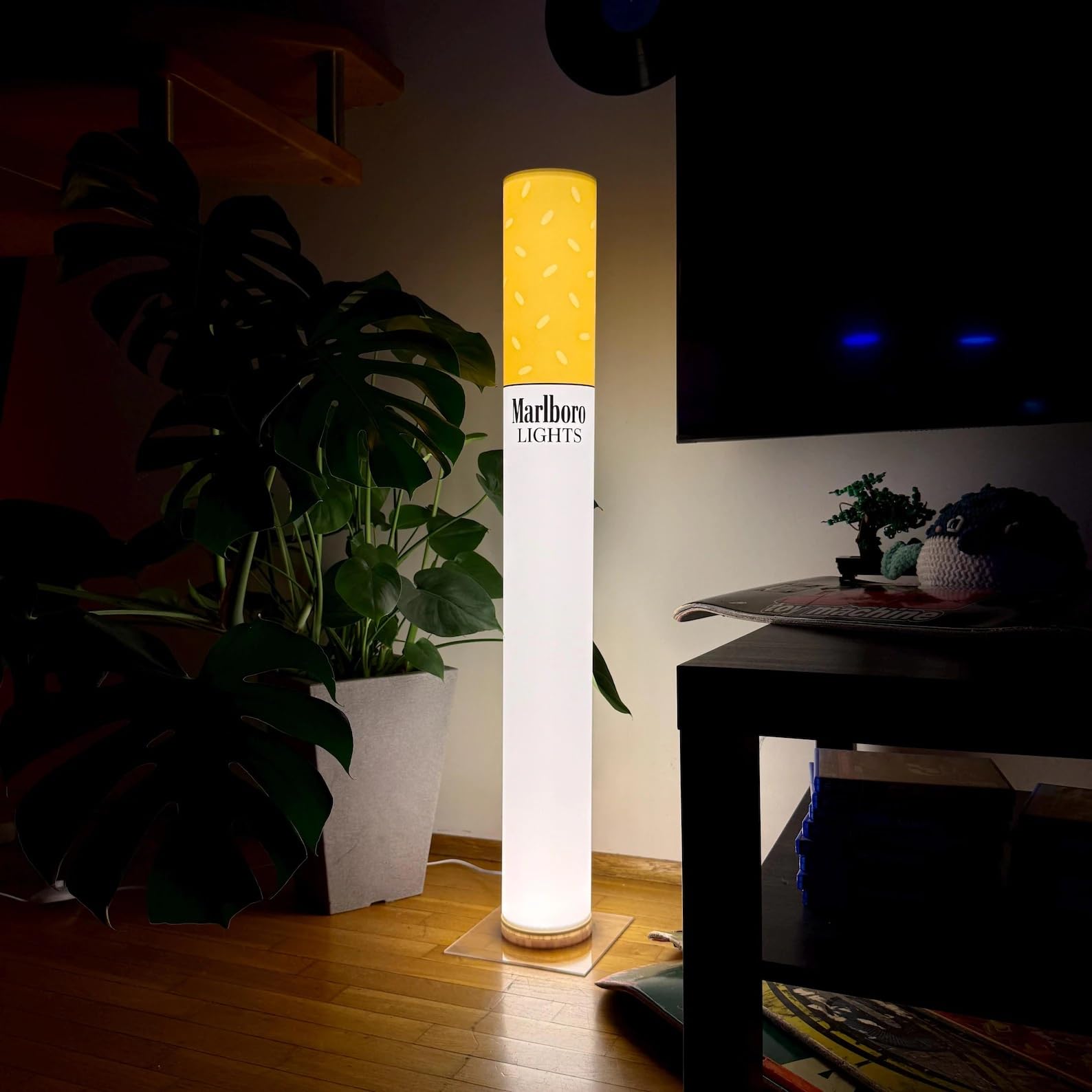 Grandeur Floor Lamp - Modern Orange & White LED Light -5