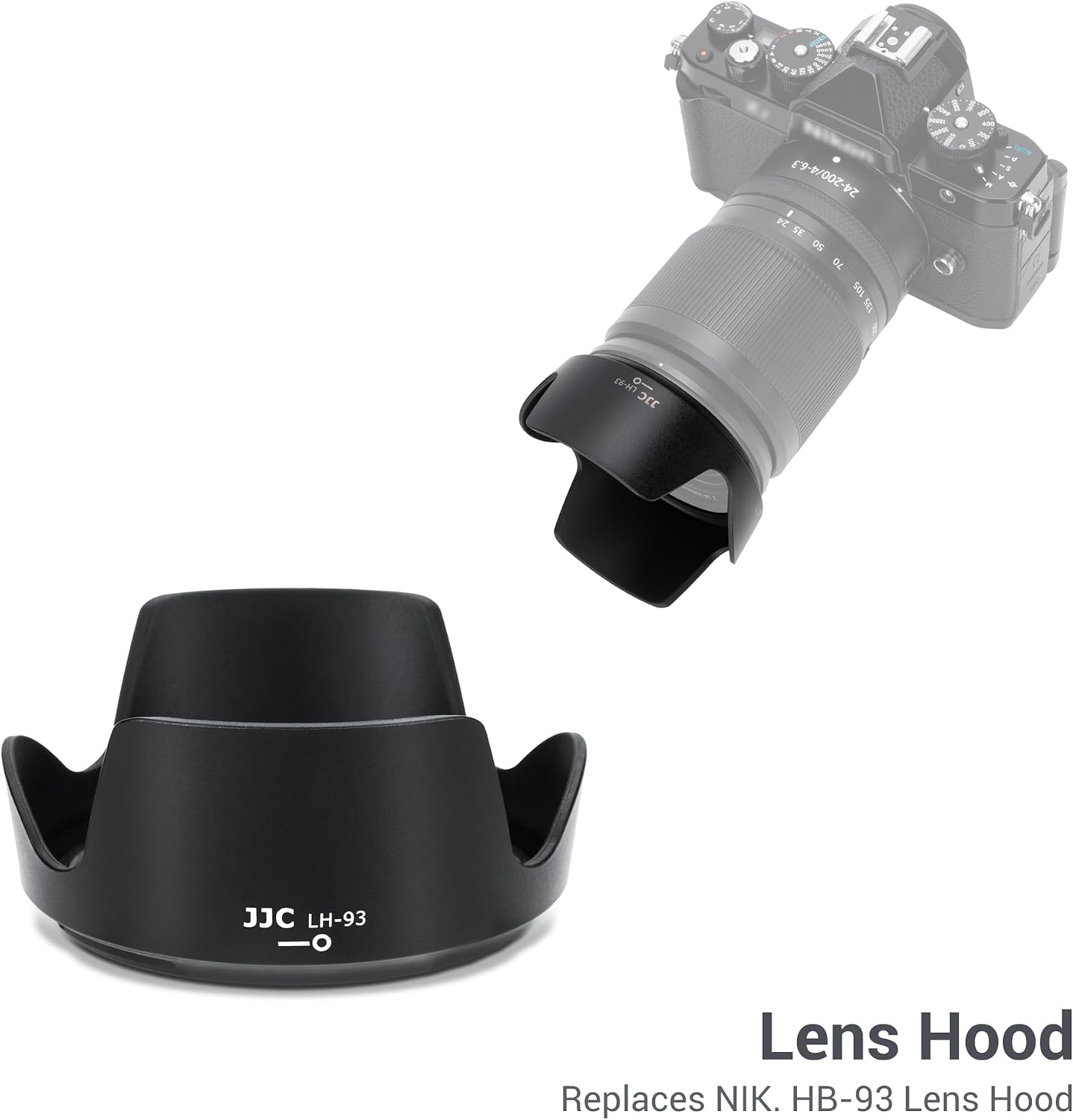 Lens Hood for Nikon Nikkor Z 24-200mm F4-6.3 VR, Reversible Lens Shade Replace Nikon HB-93 Lens Hood, Compatible with 67mm Filters and 67mm Lens Cap