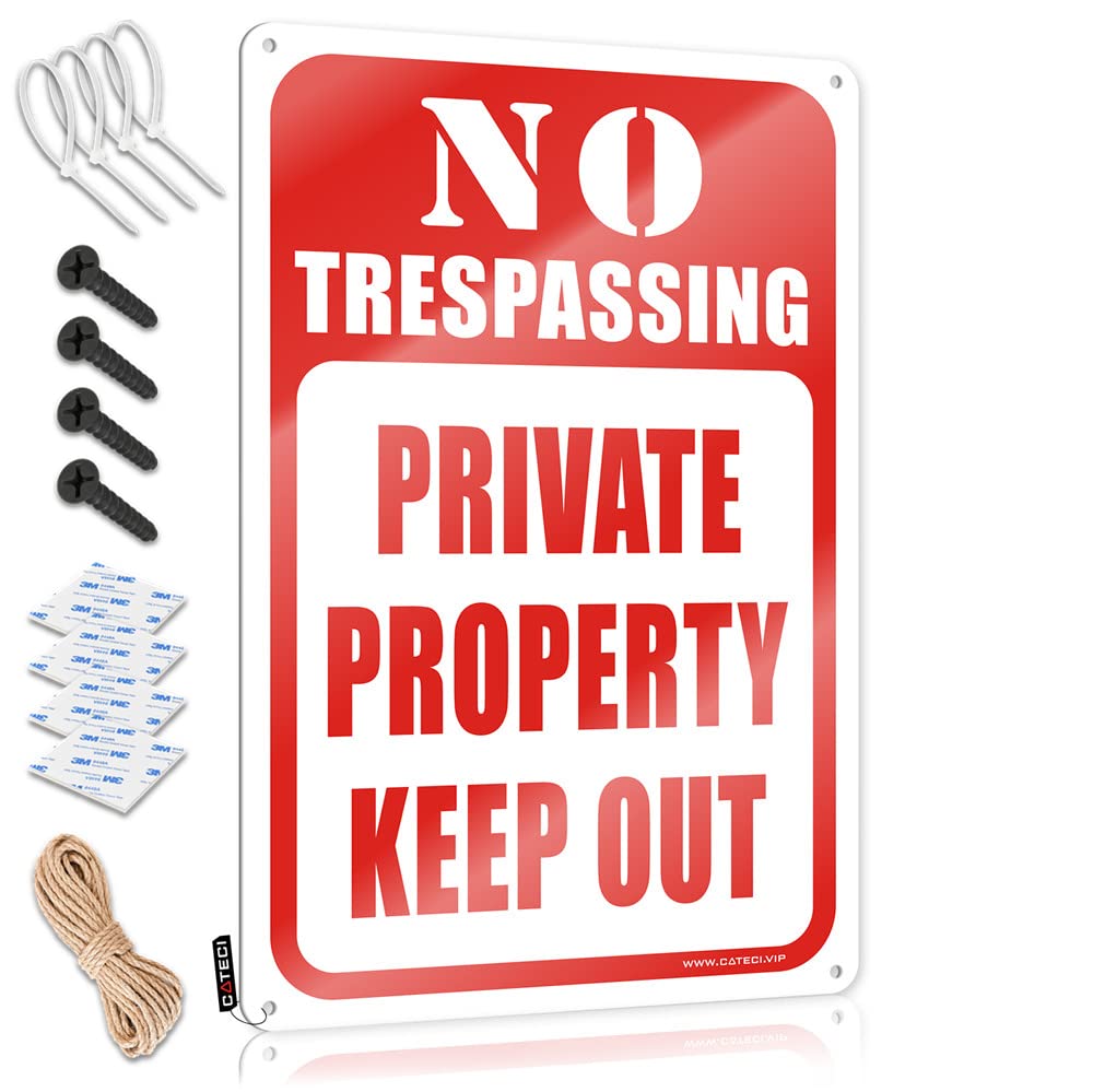 IBWNBBUSN Vintage Bar Decor No Trespassing Private Property Keep Out Tin Sign Funny Coffee Signs In Home Bar Signs(30X40CM)