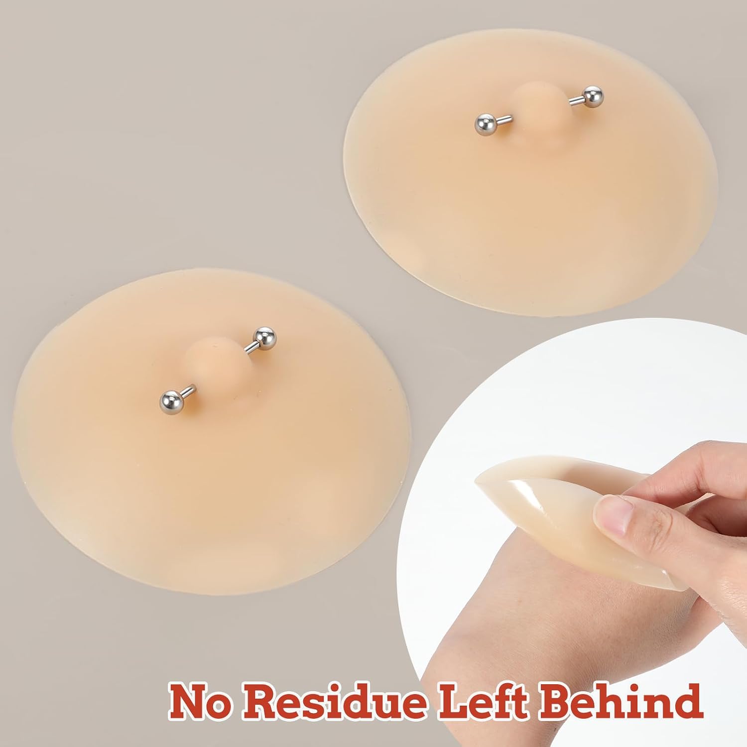 Silicone Pierced Nipple Pasties, Reusable Fake Nipple with Steel Nails, Waterproof Piercing Nipples Cover