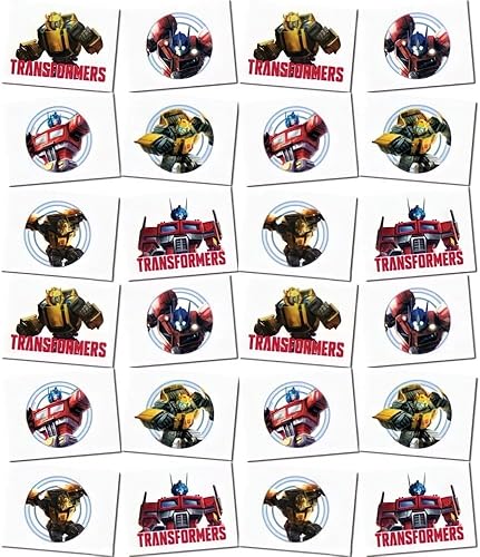 Unique Tatuajes temporales Transformers - Diseños surtidos, 24 piezas