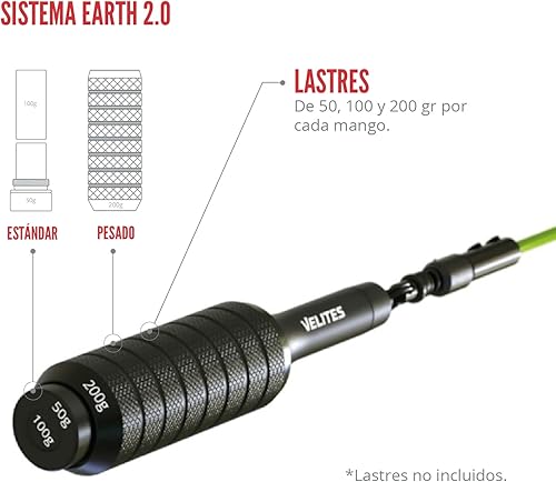 Miniatura 5 de Velites Cuerda de saltar pesada para crosstraining, boxeo, MMA y Fitness Earth 2.0.  Maximiza tu entrenamiento  Cuerda de saltar de aluminio