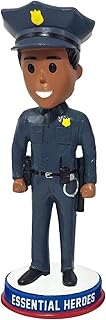 Police Officer Essential Heroes Bobblehead Male Dark Skin Tone