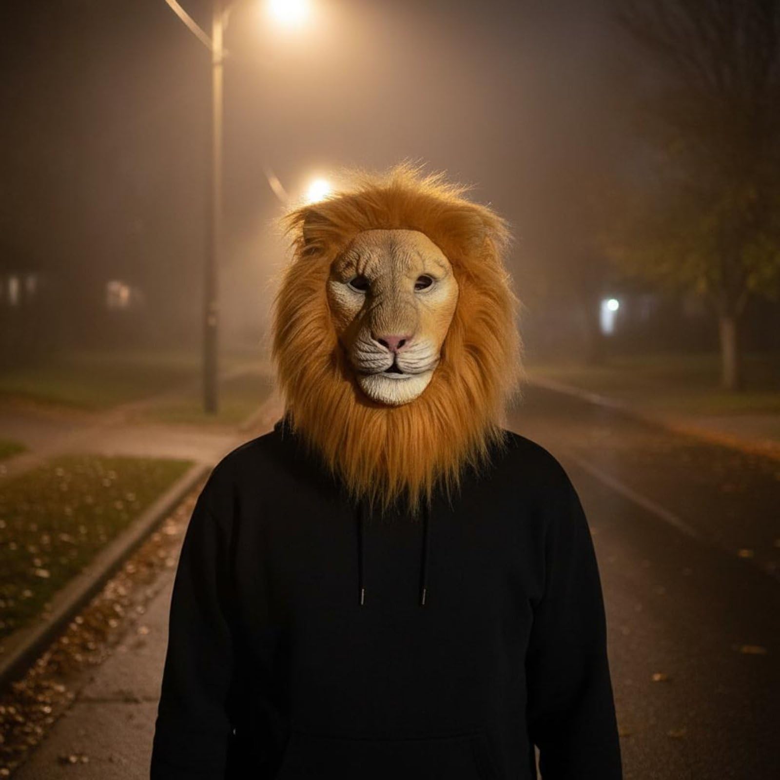Maschera Integrale da Realistico, Maschera da Leone Realistica per Cosplayer, Carnevale