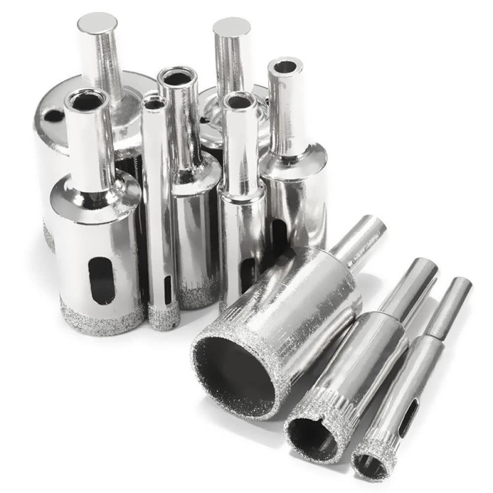 10 piezas 6-30mm juego de brocas recubiertas de diamante azulejo mármol vidrio cerámica agujero sierra conjunto brocas de perforación herramientas eléctricas de broca de núcleo de diamante, 10 piezas