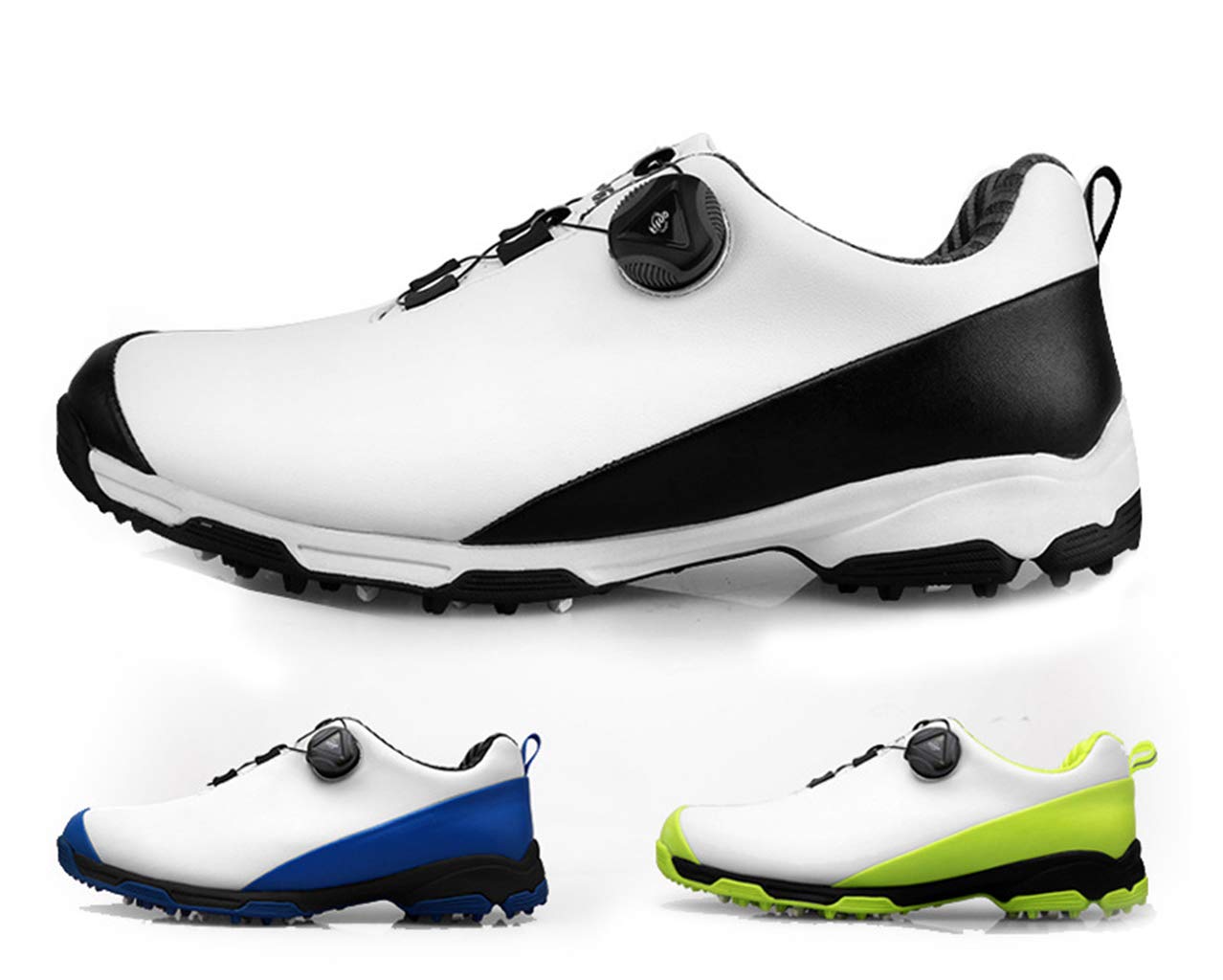 PGM Chaussures de Golf Imperméables pour Hommes, Chaussures de Golf Respirables Anti-dérapage avec Système de Dentelle