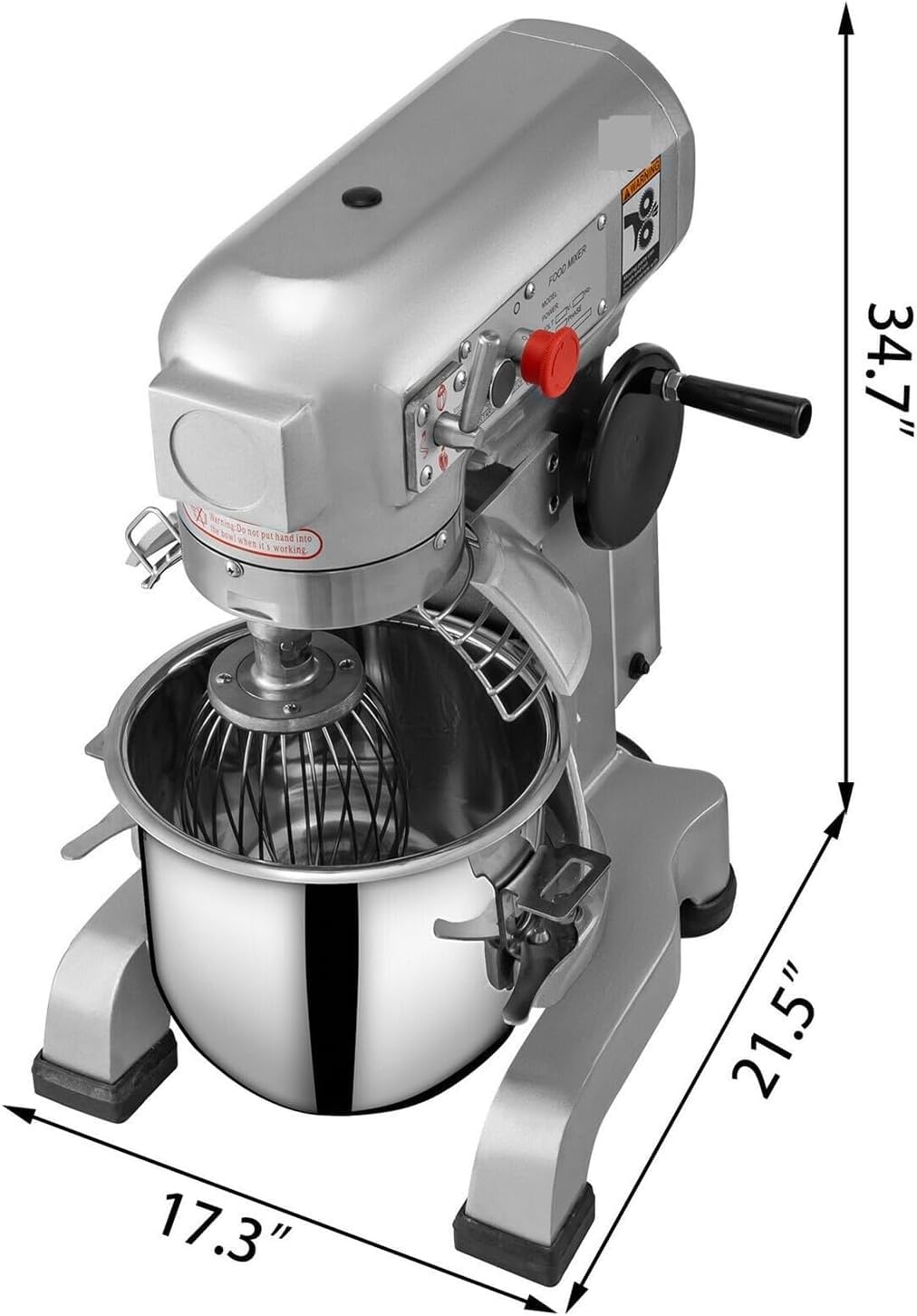 Macchina Impastatrice Elettrica Professionale, Acciaio Inossidabile con Gancio, Frusta e Frullatore, per Panificio, Ristorante, Pizzeria e Cucina Domestica, capacità Multiple (10L/15L/20L/30L),30L
