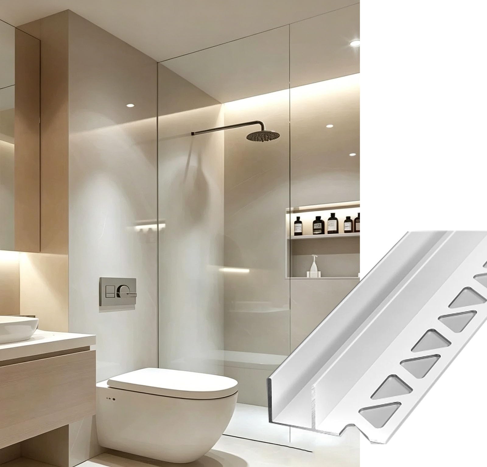 HDYZJQ Glass Partition Invisible Channel for Bathroom/Kitchen/Porch, Frameless Shower Door Aluminum Deep Channel, Waterproof Fixed Shower Screen(Fits 12mm Glass,240cm/94.5in)