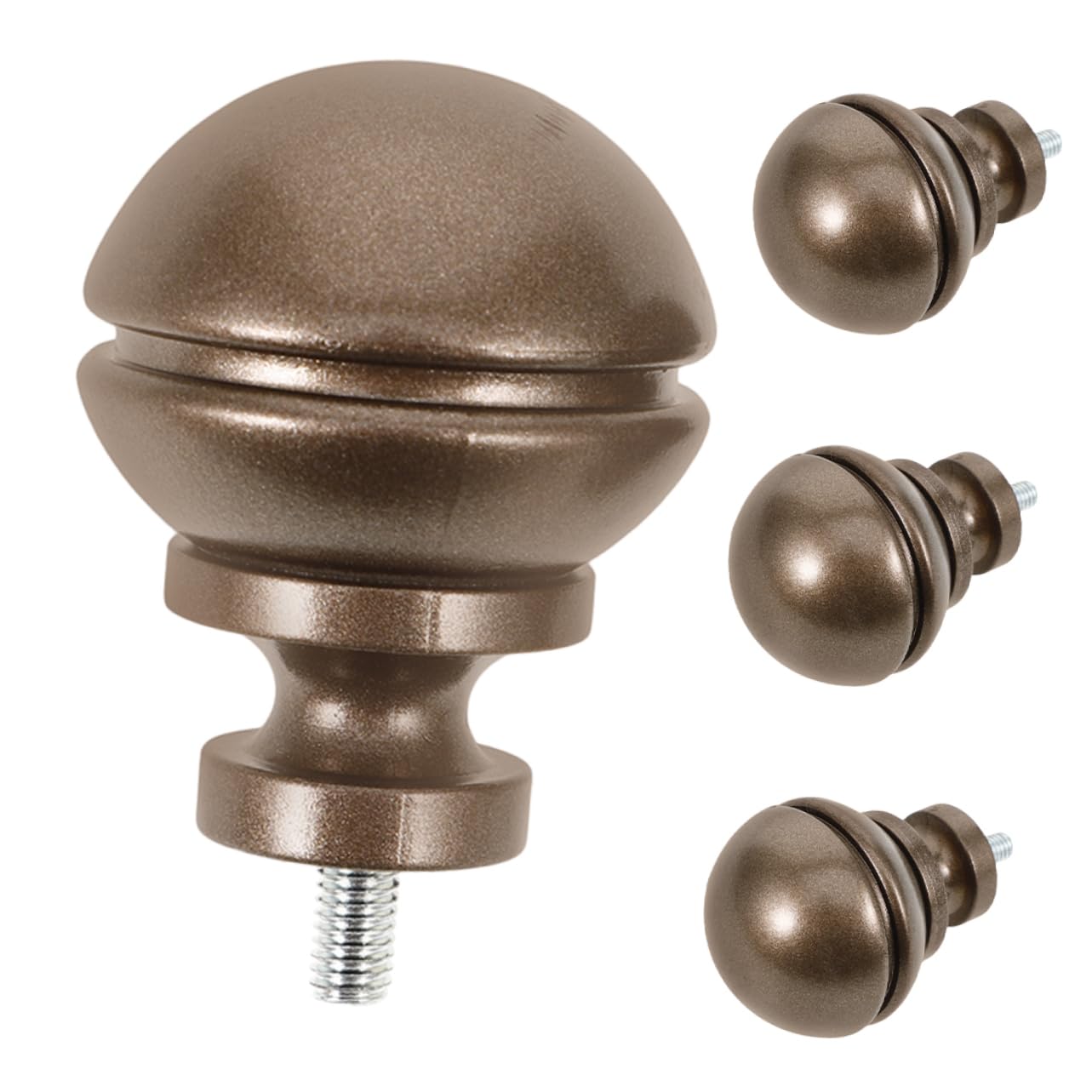 STOBAZA Curtain Rod Caps 4 Pack Decorative End Caps Abs Iron Simple Style for Modern Room Decor