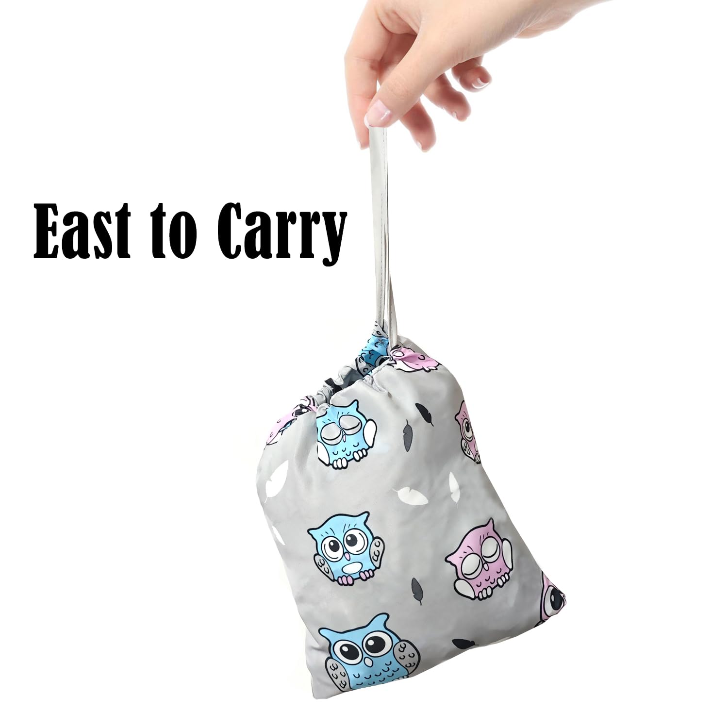 Funda portátil para carrito de la compra, fundas para silla alta y carrito de comestibles para bebés, niños, bebés y niños pequeños, incluye bolsa de transporte (simple búho gris)