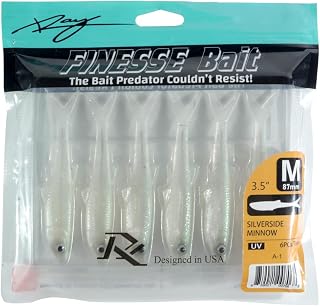 Ray Silverside Minnow,Soft Plastic Baits, Fork Tail Soft Minnow Lures, 3.5 Inches 6pc/Pack Soft Plastic Jerk Shad Baits Crappie Bass Fishing Lures