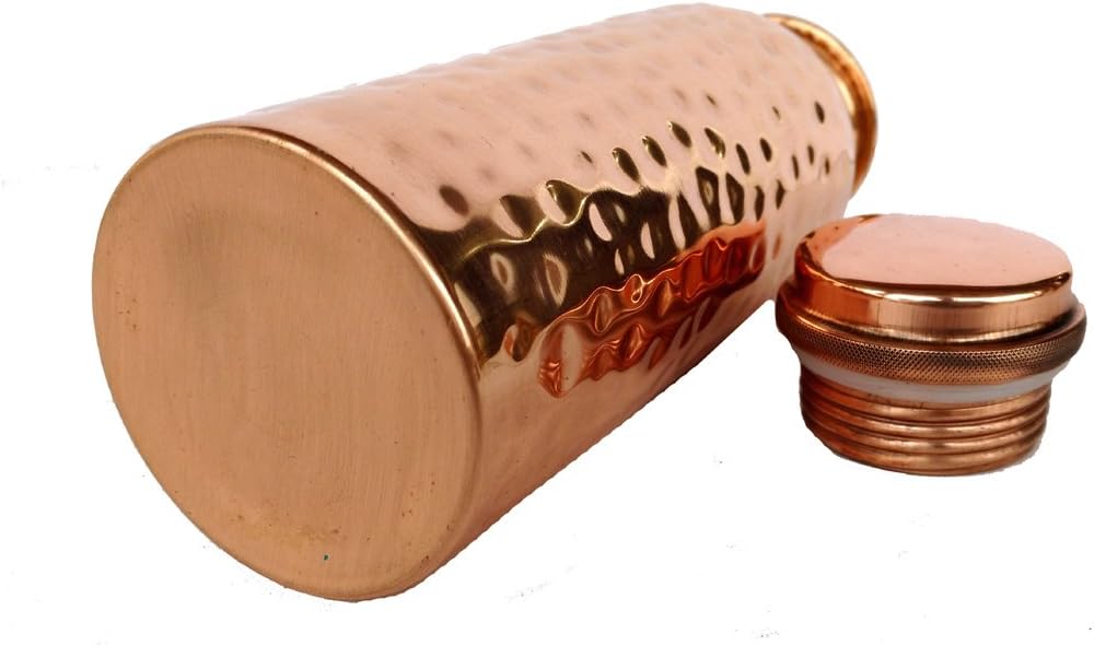 Rastogi Handicrafts Pure copper Bottle Plain/Smooth/Shiny Bottle capacity 16oz / 500 ml for drinking water storage/yoga bottle