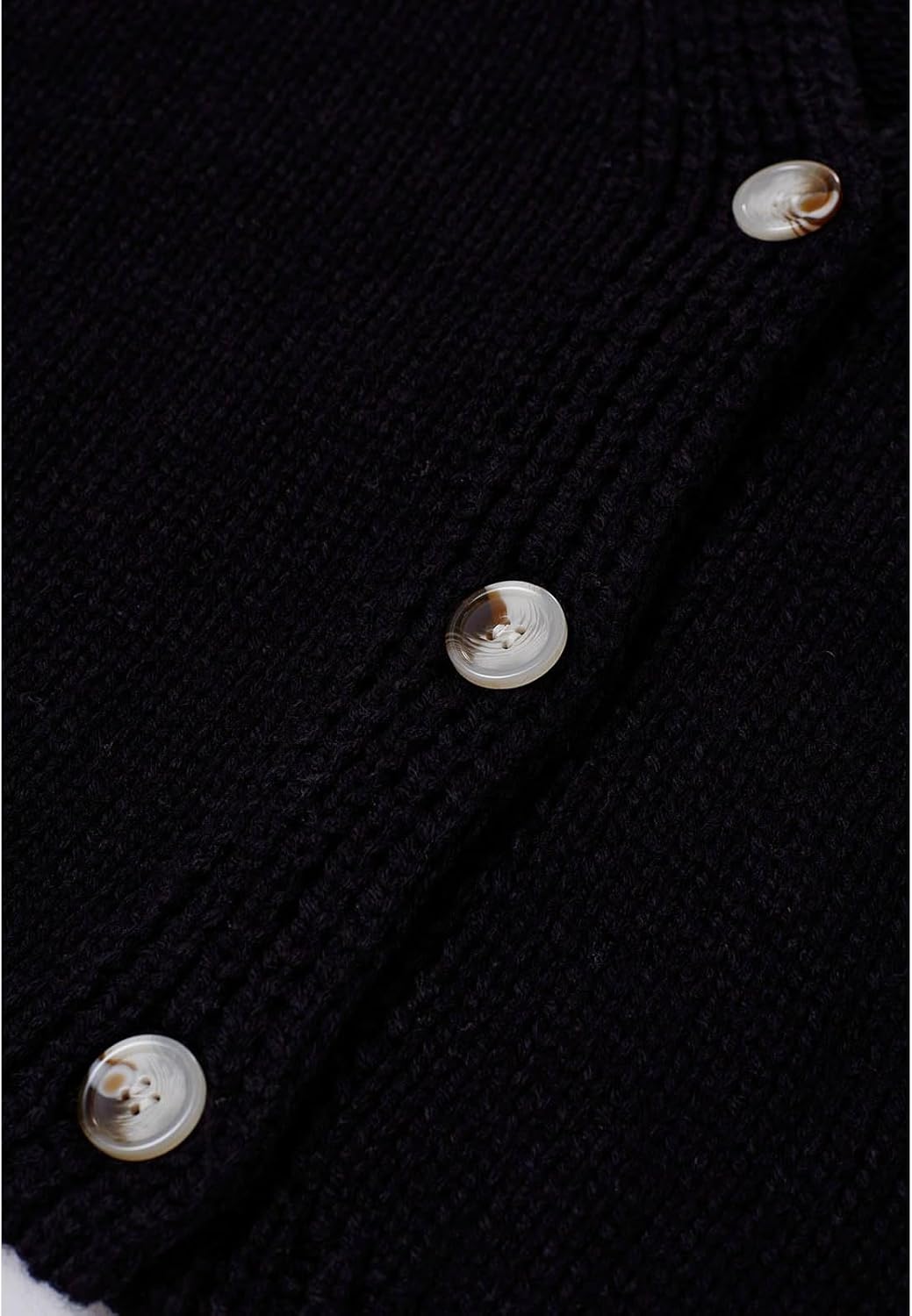 CHICWISH Women's Black Purple Halloween Ghost Patch Open Front Cardigan Sweaters V Neck Casual Button Down Knit Coats - Image 6