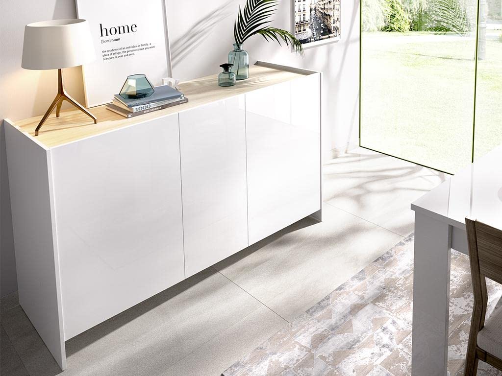 DEKIT GRUPO RIMOBEL KLOE - APARADOR DE 3 PUERTAS - 76x138x42 cm - BLANCO