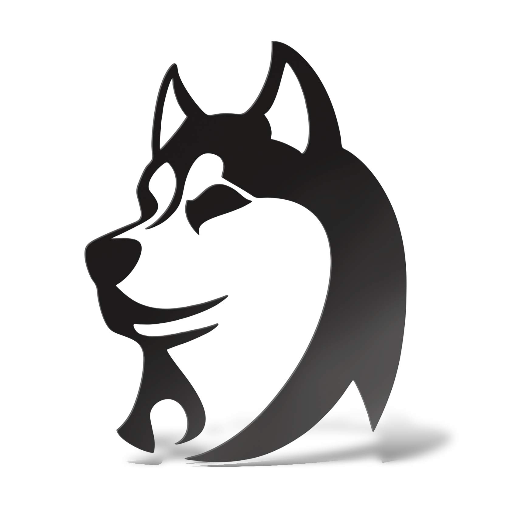 Sticker Adesivo HUSKY SIBERIANO Colore Argento | PVC Prespaziato Cm 25 Per Parete, Auto, Moto, Casco - 4