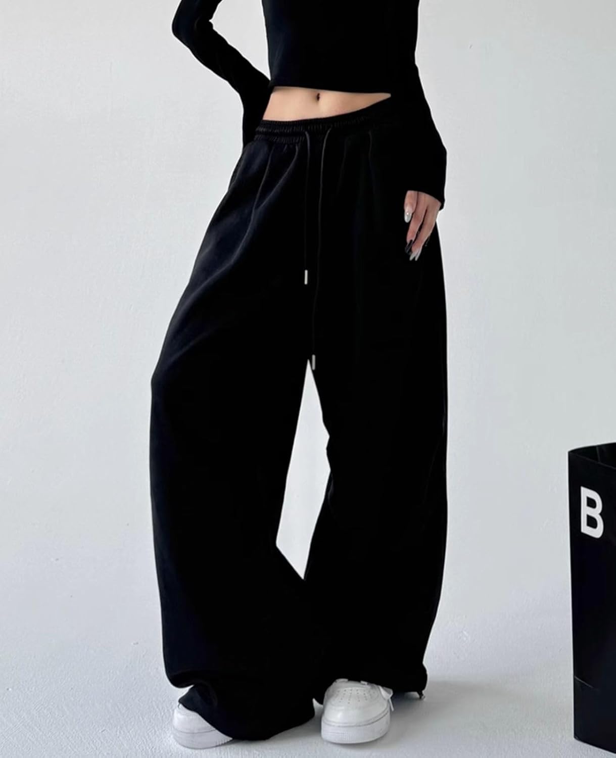 Wide Leg Sweatpants for Women Men Baggy Casual Drawstring Sweat Pants Trendy Athletic Grunge Clothes - Image 3