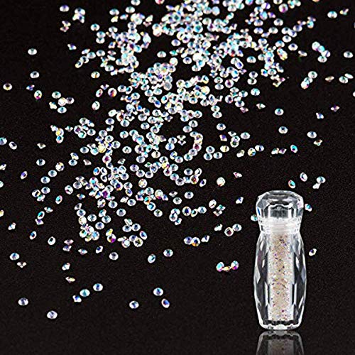 1.3mm Micro Rhinestones Nail Pixie Mini Rhinestones Beads 3D Crystal Nail Rhinestones And Charms Gems Stones Tiny Glass Rhinestone Diamonds For Nail Art Shiny Decorations Need Glue (crystal ab)