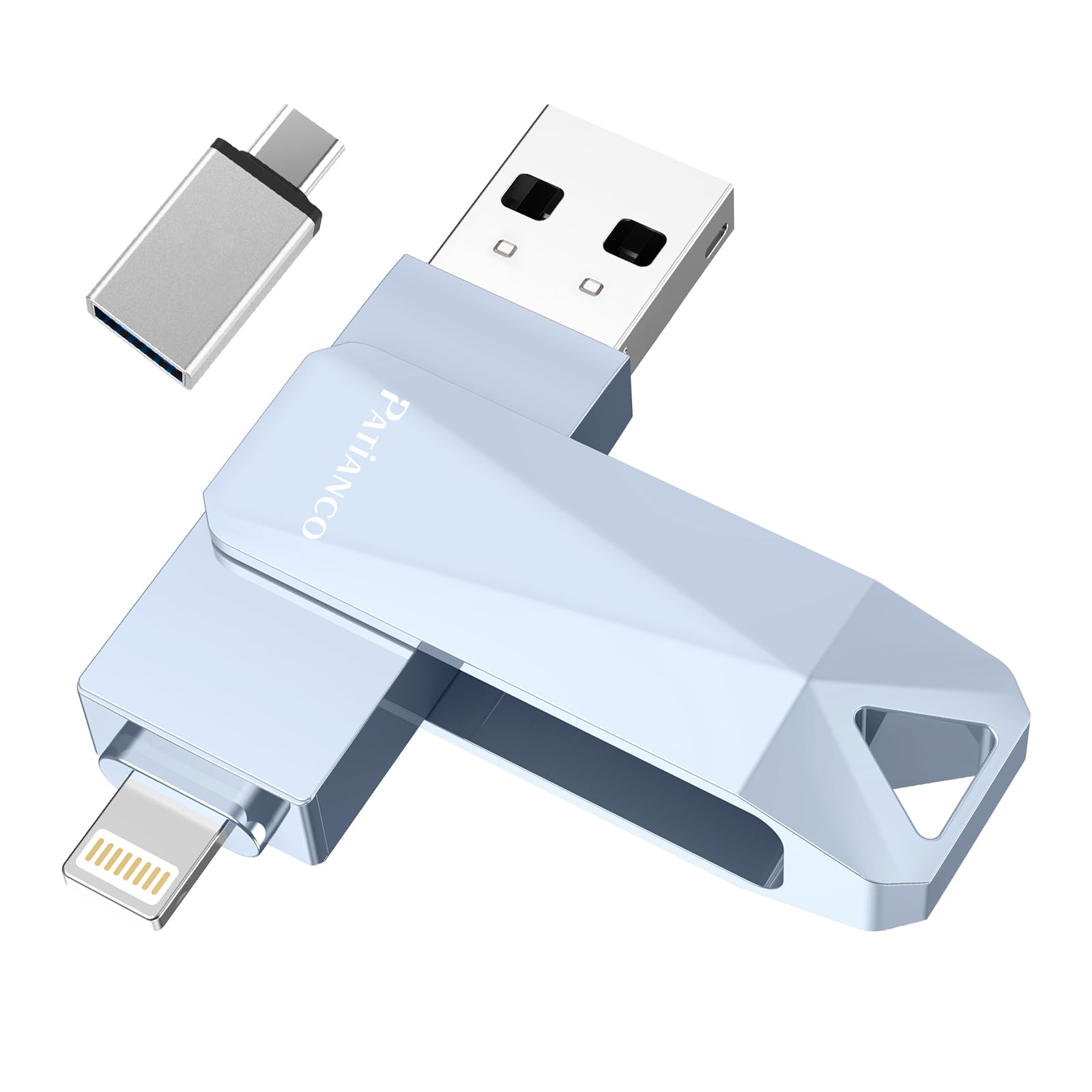 Chiavetta USB per iPhone da 512 GB, certificata Apple MFi, chiavetta USB per iPad, iPhone, computer Picture Keeper, disco rigido portatile, grigio