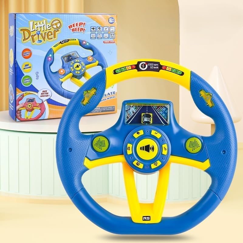 Image of Premium Kids Steering Driving Wheel Funny Interactive Driving Wheel with Music (Multi-Colour) (X-1)